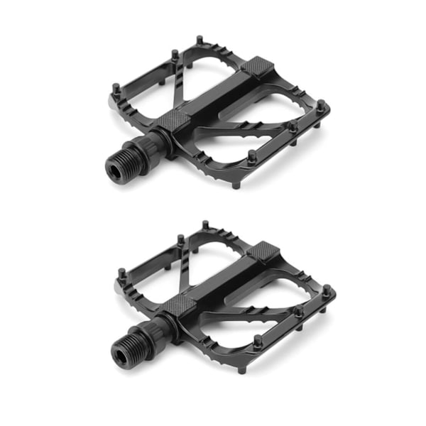 2 stk. Cykelpedal 3 Lejer Aluminium Legering Bjergvej Cykelpedaler Platform til Kørsel Cykling Sort