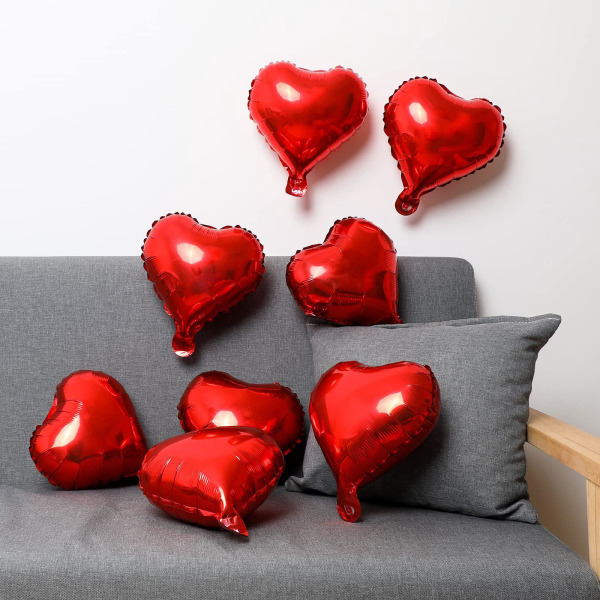 50 stk bryllupsfeiring 18 tommer rød kjærlighet aluminiumsmembran ballong Valentinsdag Ekteskapsforslag presentasjon på stedet dekorasjon