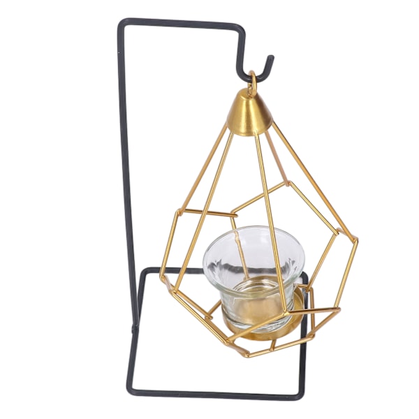 Guld Ljusstake Hållbar Metall Glas Elegant Romantisk Atmosfär Brett Använd Metall Ljusstake för Hem Kontor Bar