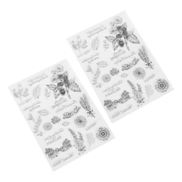 2 stk. Transparent Stempel Plantetema Trygt Gjenbrukbart Materiale Bred Anvendelse Klart Stempel for Kort Bok Konvolutt