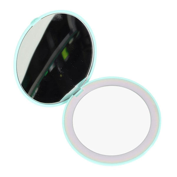 3,5 tuuman LED-peili 1X 10X suurennoksella kaksisuuntainen meikkippeili kotiin ja matkalle, sisäänrakennettu akku, vihreä