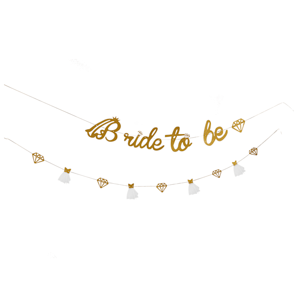 Bridal Shower Banner Guld Glitter Papir Skinnende Charmerende Bridal Shower Skilt Papir Mesh Bride to Be Banner til Bridal Shower Guld