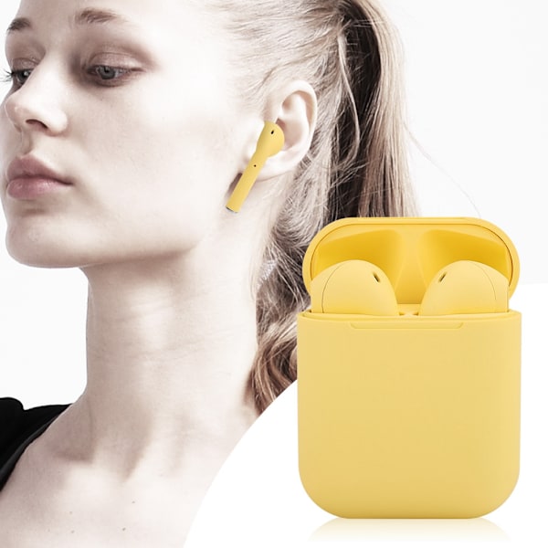 Mini Trådlös Bluetooth Hörlur Touch Kontroll Stereo Sport In Ear Hörlurar för IOS (Gul)