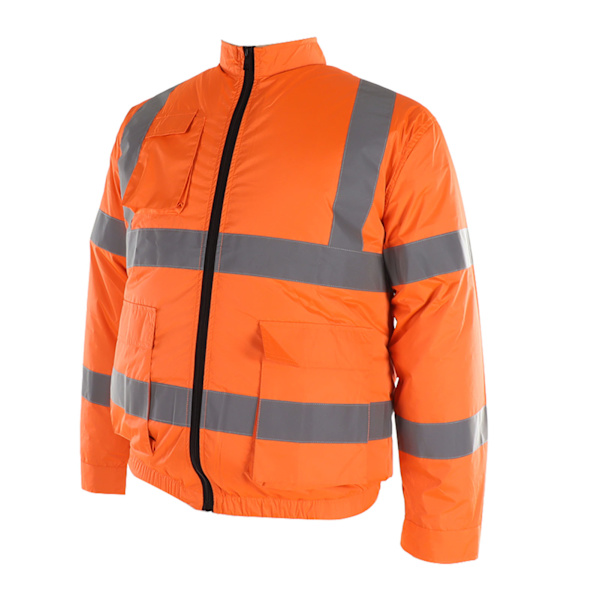 Sladdlös fläktjacka reflekterande sommar kylfläkt kläder kylning solskydd arbetskläder långärmad vit fläkt XL fluorescerande orange