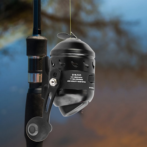 Svart gjutning spinning rulle Inner Line Shooting Fiskhjul Stängd fiskerulle