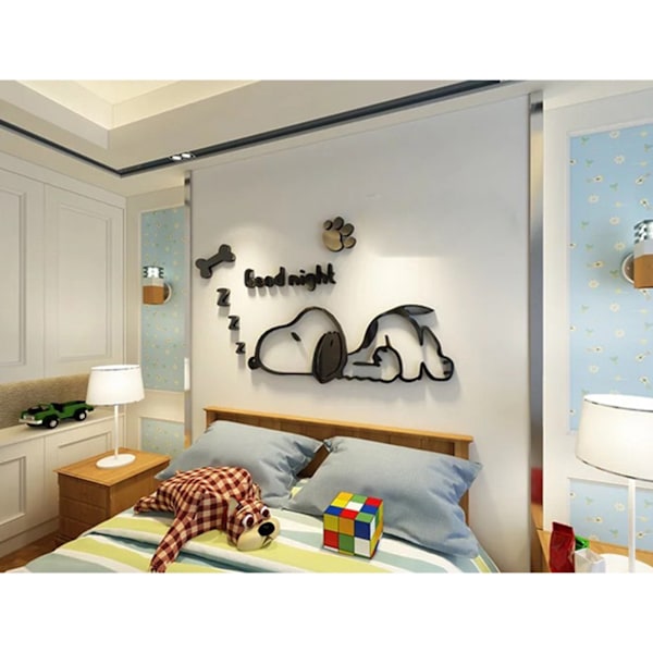 3D Stereoscopic Cartoon Puppy Dog Wall Sticker Paper Kids Room Bedside Wall Decorative Sticker