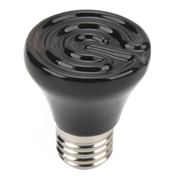 Keramisk krybdyr varmelampe pære mini infrarød varme keramisk amfibie varmelampe til firben krybdyr 220V‑240V 50W sort
