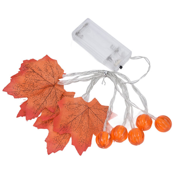 LED-höstbelysning 10 LED-lampor batteridriven pumpa lönnlöv ljusslinga för fest samling gård