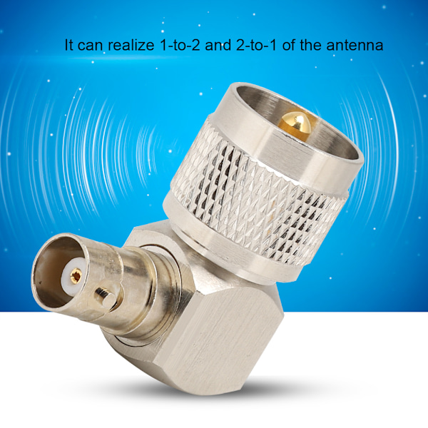 2 KPL UHF Uros PL-259 - BNC Naaras Adapteri 90 Asteen Liitinmuunnin Koaksiaalikaapelille