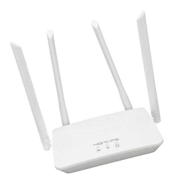 4G LTE -reititin 300Mbps 4 korkean vahvistuksen antennilla Mobiili hotspot Langaton WiFi -reititin SIM-korttipaikalla Euroopalle Aasialle 100‑240V EU-pistoke