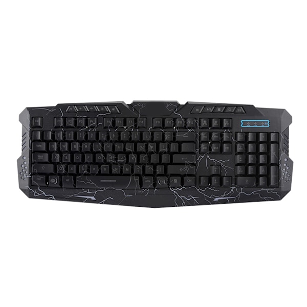 104 Tangenter Trådbundet Gaming Tangentbord A878 Engelskt Tre Färgers Bakgrundsbelysning för Win7 / 8 / Vista / XP / 2000