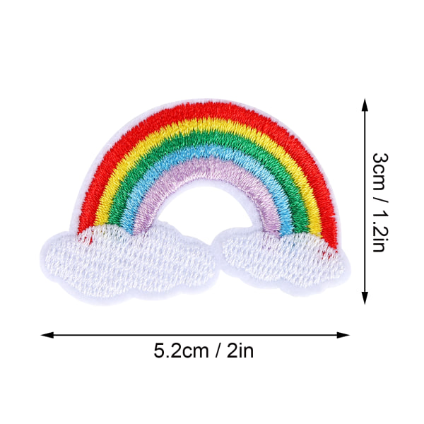 Värikkäät Rainbow Cloud -kirjontamerkit - 10 kpl