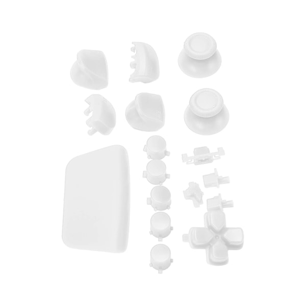 16 stk. Spilkonsollerstatningsknapper til PS5 Gamepad - Udskiftning af Thumbstick Trigger-knapper til PS5-controller - Hvid