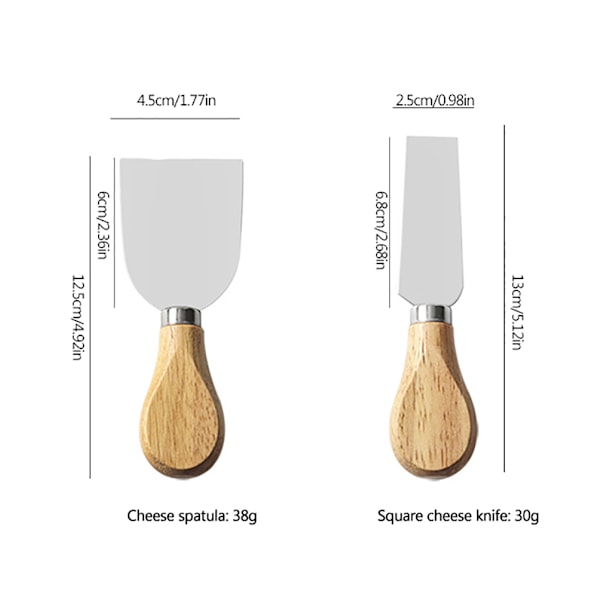 4 stk/sett rustfritt stål osteskjærere med treskaft ostehøvel osteskjærer matlagingsverktøy