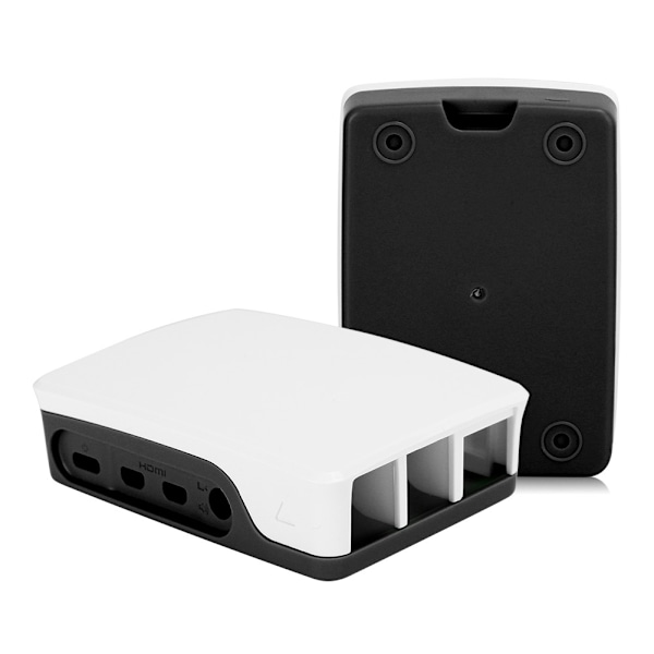 ABS Kabinet Sort Hvid Passer til Raspberry Pi 4B Beskyttende Skal Sort Hvid