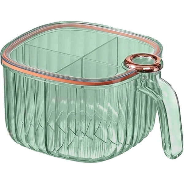 (Vihreä) läpinäkyvä maustesäilytyslaatikko, kirkas maustepurkki - kosteudenkestävä maustepurkki kannella ja lusikalla, maustesäiliö