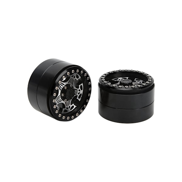 2 kpl 2,2 tuuman RC alumiini Beadlock vanteet 5-puolainen metalli navat Axial SCX10 1/10 RC Crawler autolle Musta