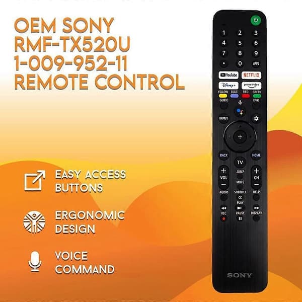 RMF-TX520U Replacement Remote Control for Sony TV, Hard ABS Plastic TV Remote Control