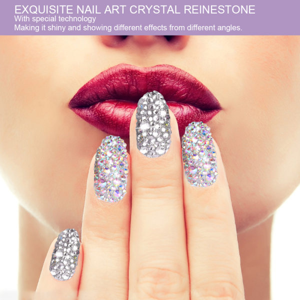 Nail Art AB Kristall Rhinestones Färgglada Flatback Glas Nageldekoration Gör-det-själv manikyr Tillbehör1#