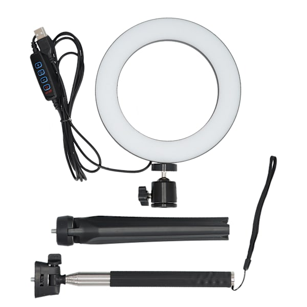 LED Selfie Täyttövalo Kannettava LED Rengaslamppu 3-tilainen Säädettävä Jalustalla Meikkiin Video Live USB-käyttöinen