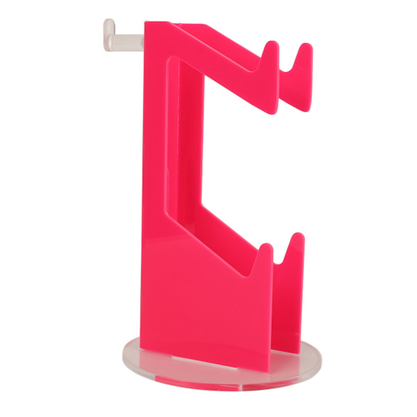 Spelkontrollhållare Akryl Stabil Platsbesparande Headset Controller Stativ för Skrivbord Present Rosa och Transparent Rundad Botten
