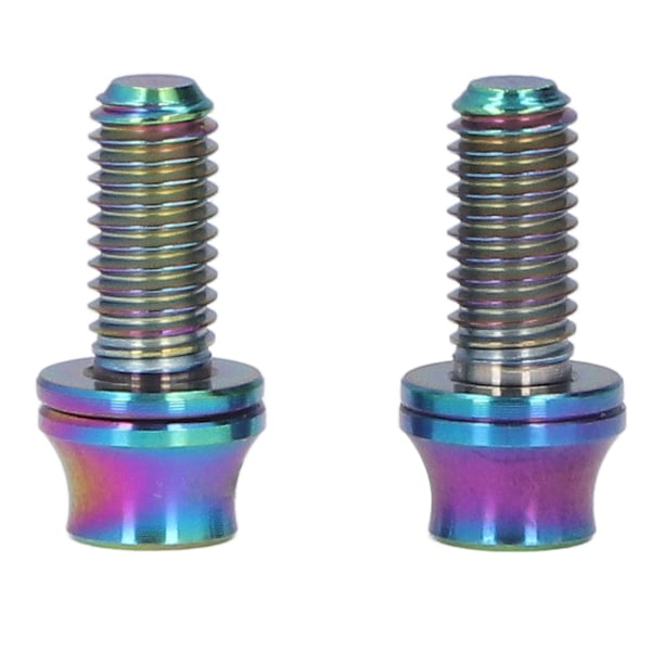 RISK 2 Styck titanlegering cykel vattenflaskhållare Bultar M5x12mm Cykel vattenflaskhållare skruvar med packning för Mountain Road Bike