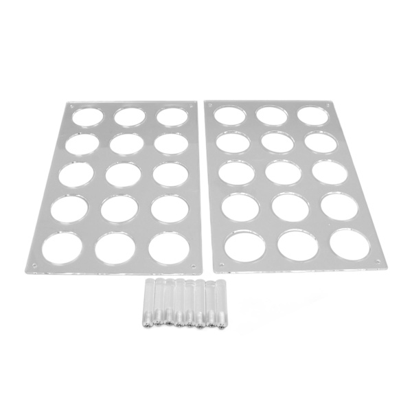 2 Set 15 Slots Platt Kaffeepadhalter Flach Acryl Kaffeepadhalter Kaffeekapsel Aufbewahrungstablett YX037