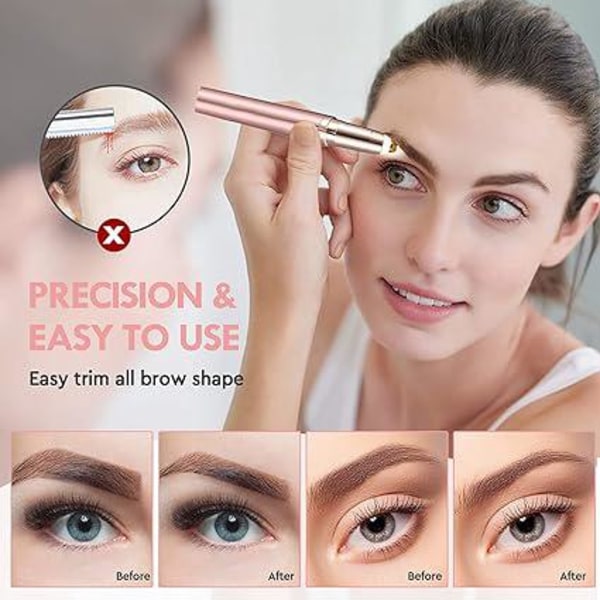 2 i 1 øjenbrynshårfjerner til kvinder 2 i 1 & smertefri øjenbrynshårfjerner - bærbar ansigtshårfjerner med øjenbrynskam