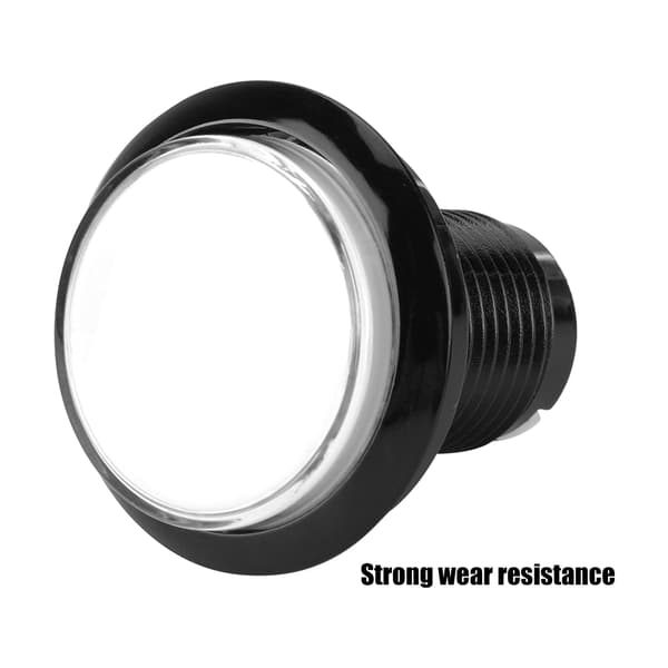 Rund LED-lampe, opplyst stor knapp til arkademaskinspill DIY-del (hvit)