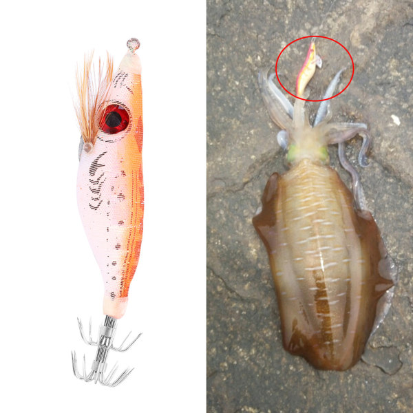 6 kpl 10 cm kovaa kalastusuistinta keinotekoinen puukatkarapu syötti mustekala seepia kalmari koukkuja