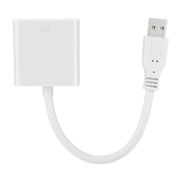 USB 3.0 til VGA-adapterkabel for Win 7/8-system (hvit)