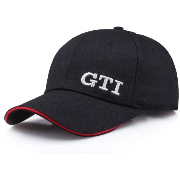 GTI Baseball Cap Brev Broderet Casual Hat Mænd Kvinder Racing Car Logo Sort Bomuld Sport Hatte