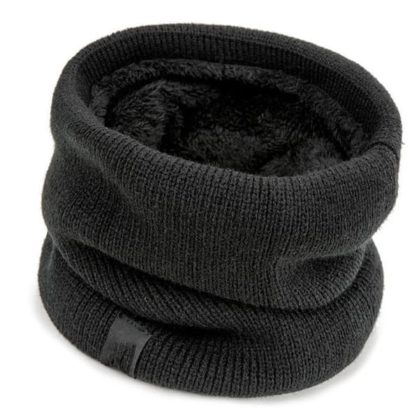Varm Loop Halsduk Dubbla Lager Mjuk Förtjockad Elastisk Plyschfoder Stickad Vinterhalsduk för Män Kvinnor