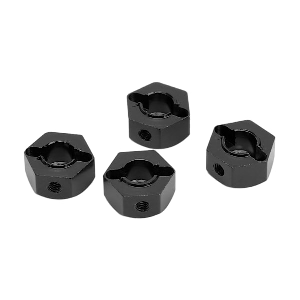 4 kpl 12 mm kuusiokolopyörän navamutterit alumiiniseos Korkea tarkkuus RC pyörän kuusiokolo navan vetoadapter 1/10 RC autolle musta