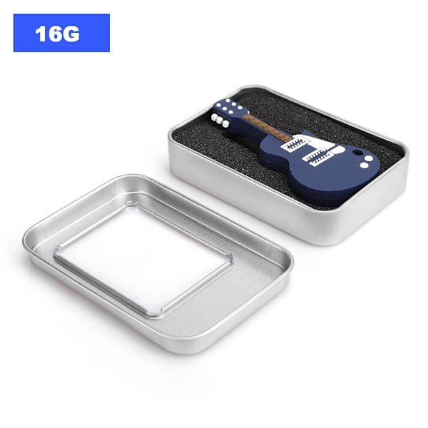 Minnessticka USB-enhet Laptop Tillbehör PVC Gitarrformad för Vista / OS X / Linux (16G)