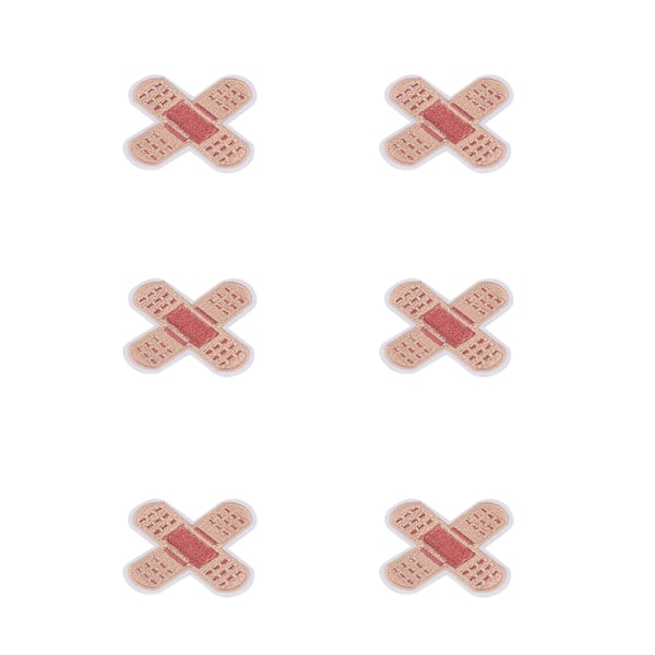 6 st Band Aid Broderade Stryk-på-märken Täcker Fläckar Söt Form Broderade Stryk-på-märken för DIY Kjolar Väskor Hattar