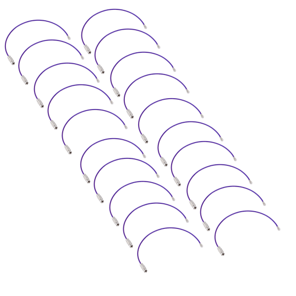 20 st trådnyckelringar konvexa linjer Halkfria ömtåliga spiralhuvud smidigt lätt rotera hög seghet Färgade nyckelringar lila