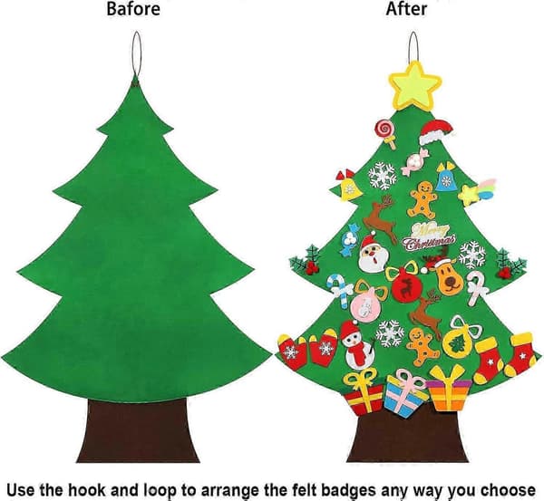 DIY Felt Christmas Tree Wall Decoration 1.1 meters