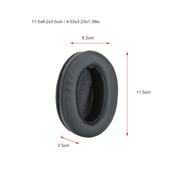 Udskiftningsbløde ørepuder Cover Headset Puder til Brainwavz HM5 Hovedtelefon Sort