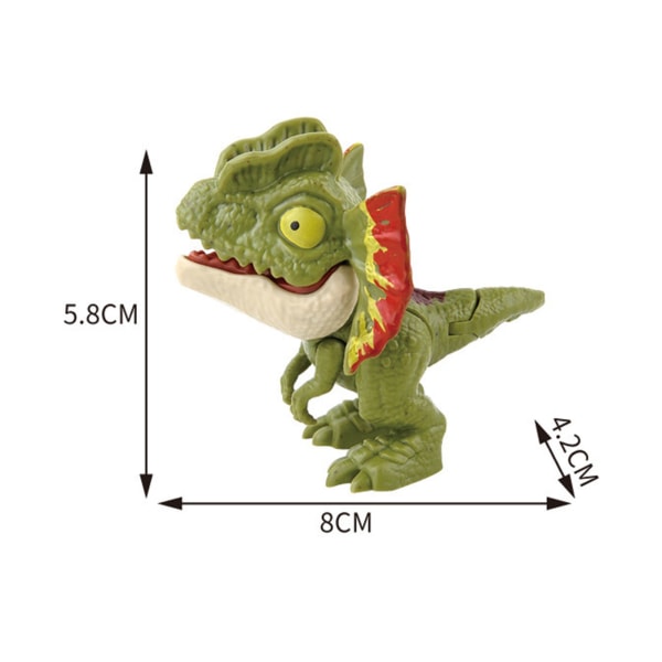 Nyhedshånd Dinosaur Legetøjssæt - 4 stk. bevægeligt led, udsøgt tekstur, realistisk form, fingerbidning - ideel til børn