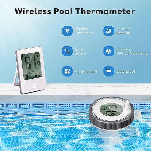Pooltermometer - Flydende pooltermometer med letlæseligt display