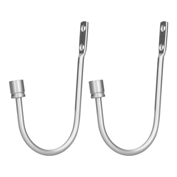 2 stk. gardinkrog i aluminiumlegering U-formet cylinder fastgjort gardinholdback til hjemmekontor soveværelse sølv