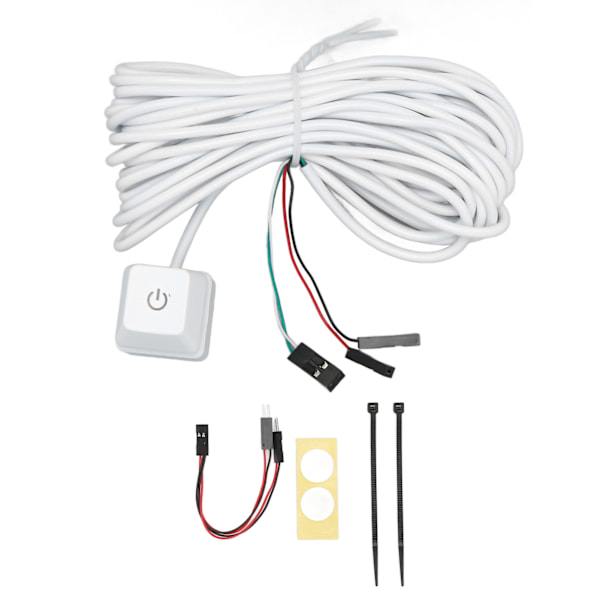 PC-strömbrytare Vit Mekanisk Tangent Blå Switch Bakgrundsbelyst Plug and Play PC-strömknapp för Dator Kontor Spel Grön Ljus 13,1 fot Kabel