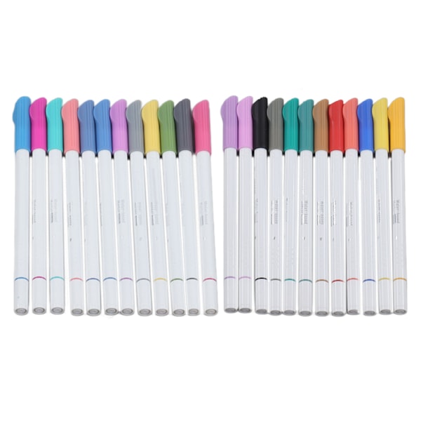 24 stk Dobbel Tip Tusjer Dyp Farge Fiberpenn Glossy Blekk Akvarelltusjer for Skissering Kalligrafi Skriving
