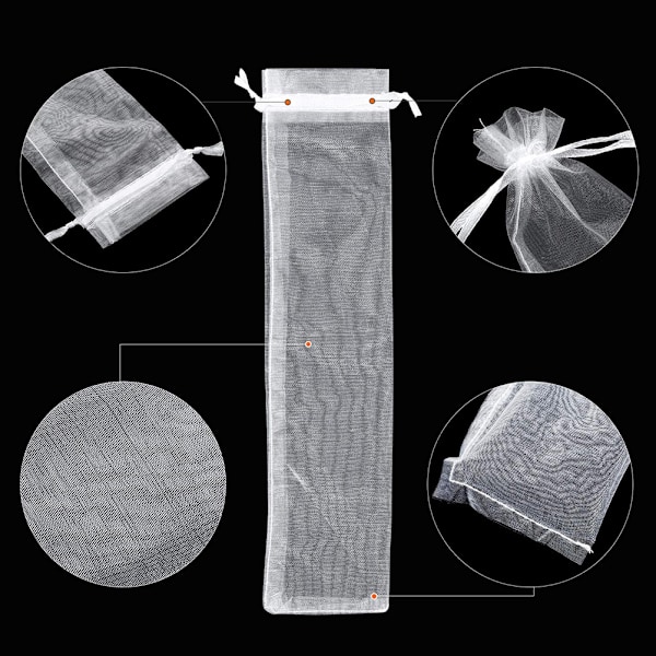 100 st Organza Fläktväskor Fällbar Fläkt Organza Presentpåse Presentpåse med Dragsko för Handfläktar