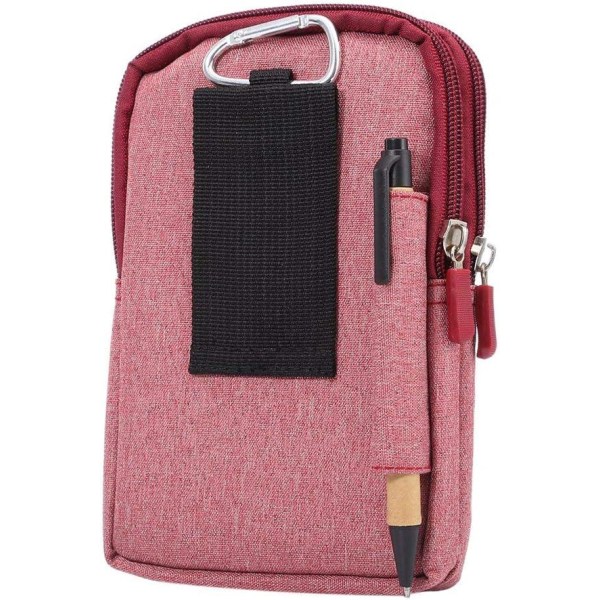Pink-Belt Clip Universal Pouch Case, 6,3 tommer denim Casual Taske Vandring til Mænd Bæretaske Shell Bag Bælte Clip Pouch med flere spænde tegnebog