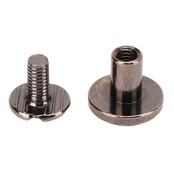 200 Sett Chicago Skruer 9.5x8mm DIY Uniformt Belegg Messing Lær Skrue Nagler Rundt Hode Kobber Nagler Fester Svart Sølv
