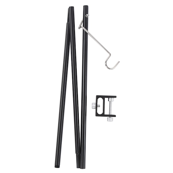 Campinglygte Stativ Aluminiumlegering Foldbar Lampestang med Enkel Krog med Opbevaringspose til Camping