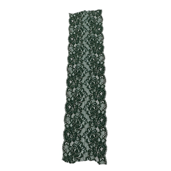 Pitsinauha, 20 cm leveä, 9 metriä pitkä, ihoystävällinen, eloisa väri, pehmeä, kestävä, monikäyttöinen ompelupitsi DIY-askarteluun, mustanvihreä