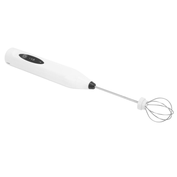 Håndholdt elektrisk mixer USB-opladning skridsikkert håndtag elektrisk blender mixer med 2 piskeris til husholdnings kagebutik hvid